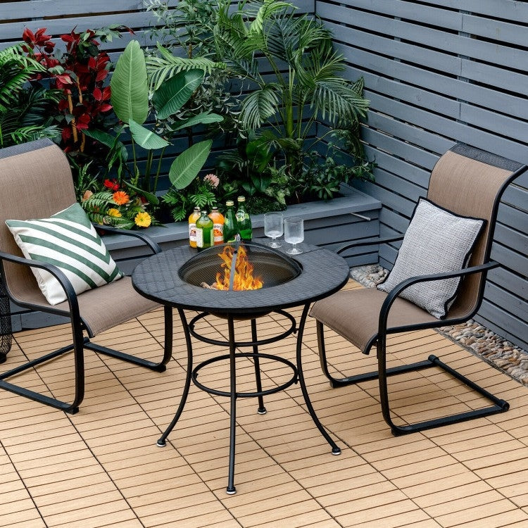 Outdoor > Outdoor Decor > Fire Pits - 4 In 1 Fire Pit, Grill Cooking BBQ Grate, Ice Bucket, Dining Table