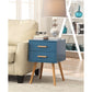 Living Room > Coffee Tables - Modern Classic Mid-Century Style End Table Nightstand In Blue Finish