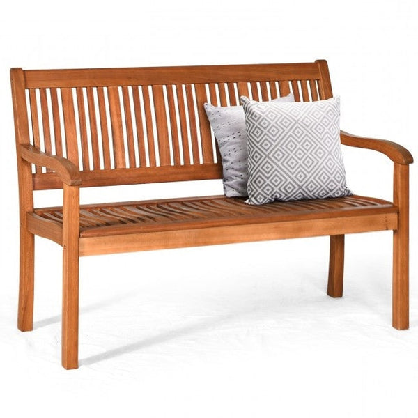 Outdoor > Outdoor Furniture > Garden Benches - FarmHome Slatted 2 Seater Garden Eucalyptus Bench