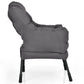 Living Room > Accent Chairs - Upholstered Modern Cushioned Accent Chair With Side Pocket In Grey
