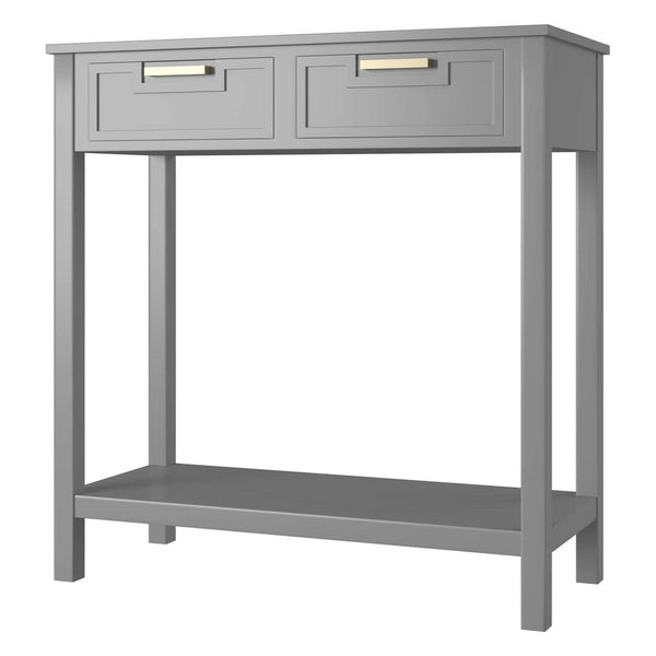 Accents > Benches - Modern Entryway Accent 2 Drawer Sofa Side Table Grey