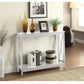 Living Room > Console & Sofa Tables - White Wood Console Sofa Table With Bottom Storage Shelf