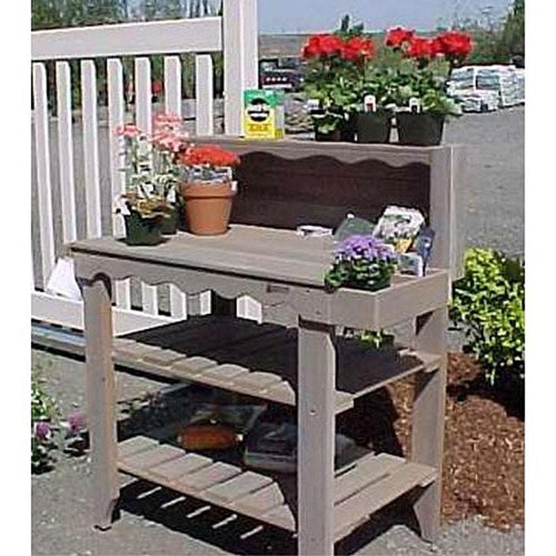 Outdoor > Gardening > Potting Benches - Outdoor Cedar Wood Potting Bench Bakers Rack Garden Storage Table In Green