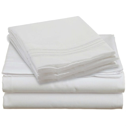 Bedroom > Sheets And Sheet Sets - King Size 4-piece Silky Soft Microfiber Sheet Set In White