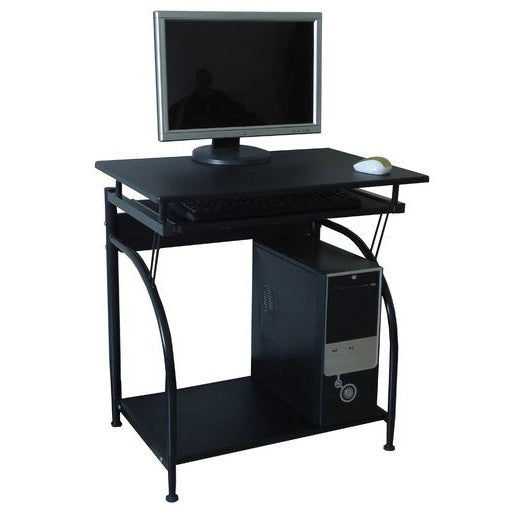 Office > Computer Desks - Computer Desk With Pullout Keyboard Tray And Bottom Shelf