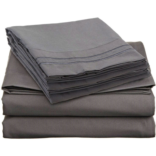 Bedroom > Sheets And Sheet Sets - King Size Microfiber Sheet Set In Charcoal Stone Gray
