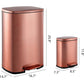 Kitchen > Trash Cans & Recycle Bins - Set Of 2 - Copper Gold Step-on Trash Can - 13-Gallon And 1.3-Gallon