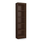 Living Room > Bookcases - Chocolate Brown Wood Finish 71-inch Tall 5-Shelf Bookcase