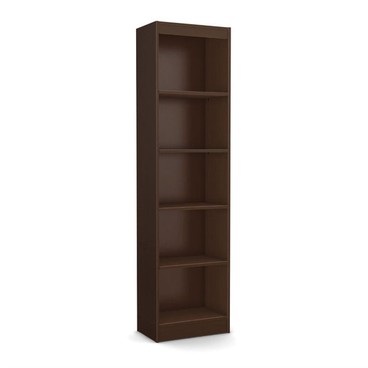 Living Room > Bookcases - Chocolate Brown Wood Finish 71-inch Tall 5-Shelf Bookcase