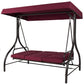 Outdoor > Outdoor Furniture > Porch Swings And Gliders - Burgundy Outdoor Patio Deck Porch Canopy Swing With Cushions