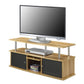 Living Room > TV Stands And Entertainment Centers - Modern 50-inch TV Stand In Light Oak / Black Wood Finish