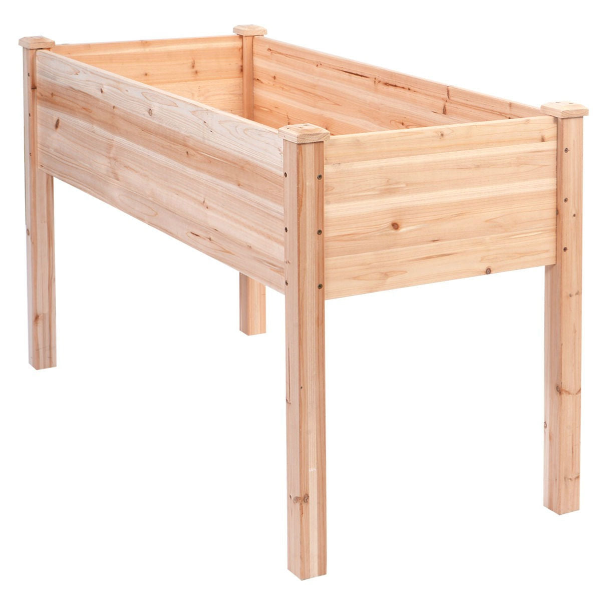 Outdoor > Gardening > Planters - Solid Wood Cedar 30-inch High Raised Garden Bed Planter Box