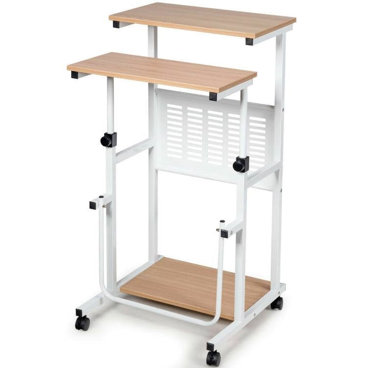 Office > Computer Desks - Multifunction Adjustable Height Mobile Stand-Up Computer Desk Work Station