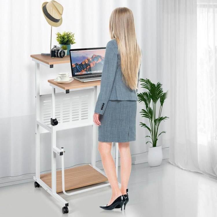 Office > Computer Desks - Multifunction Adjustable Height Mobile Stand-Up Computer Desk Work Station