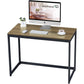 Office > Computer Desks - Small Home Office Modern Laptop Computer Desk Table Metal Frame Brown Wood Top