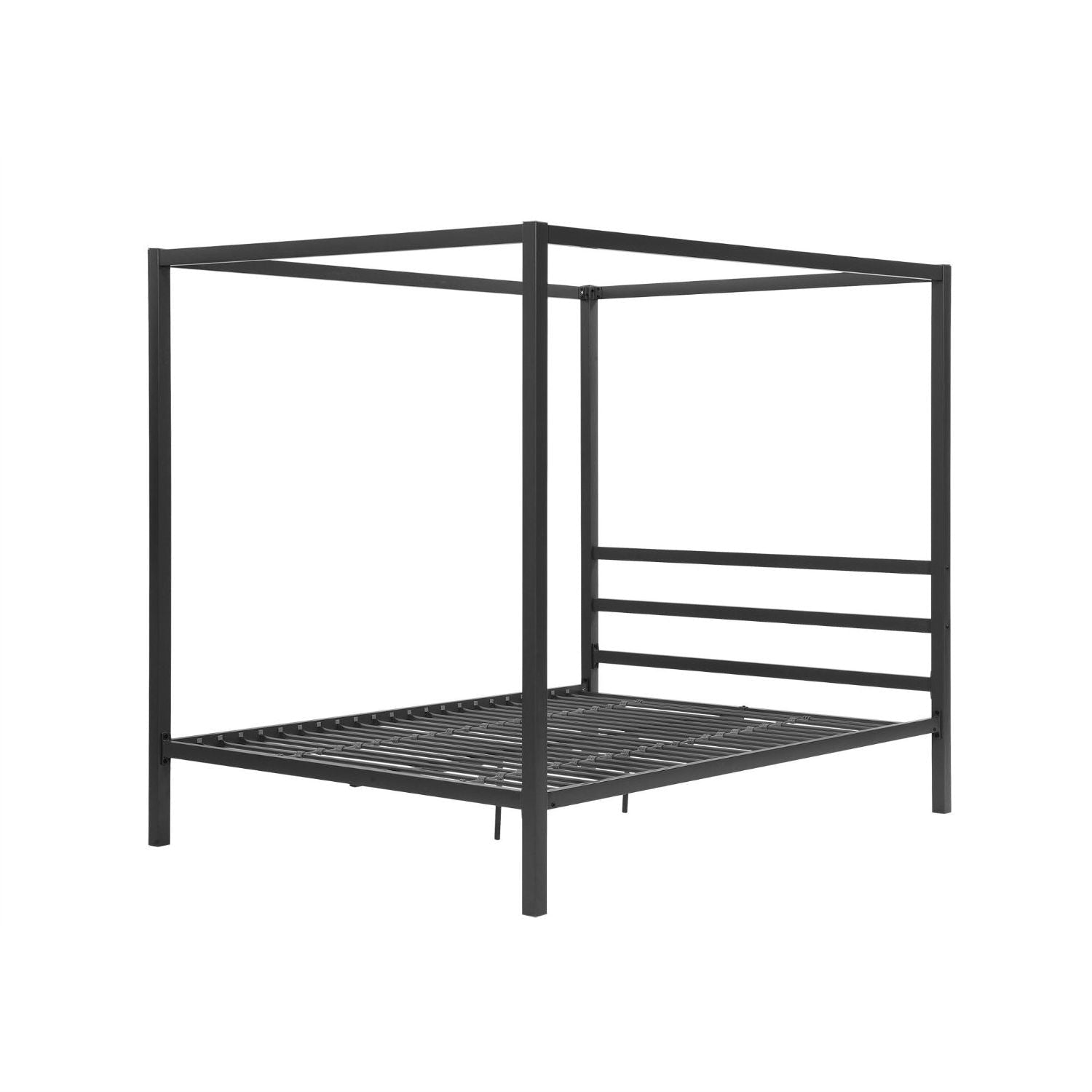 Bedroom > Bed Frames > Canopy Beds - Queen Size Modern Canopy Bed In Sturdy Grey Metal