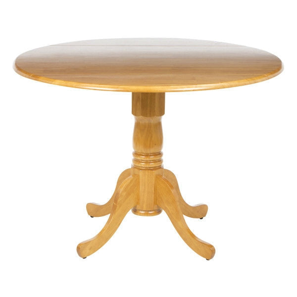Dining > Dining Tables - Round 42-inch Drop-Leaf Dining Table In Oak Wood Finish