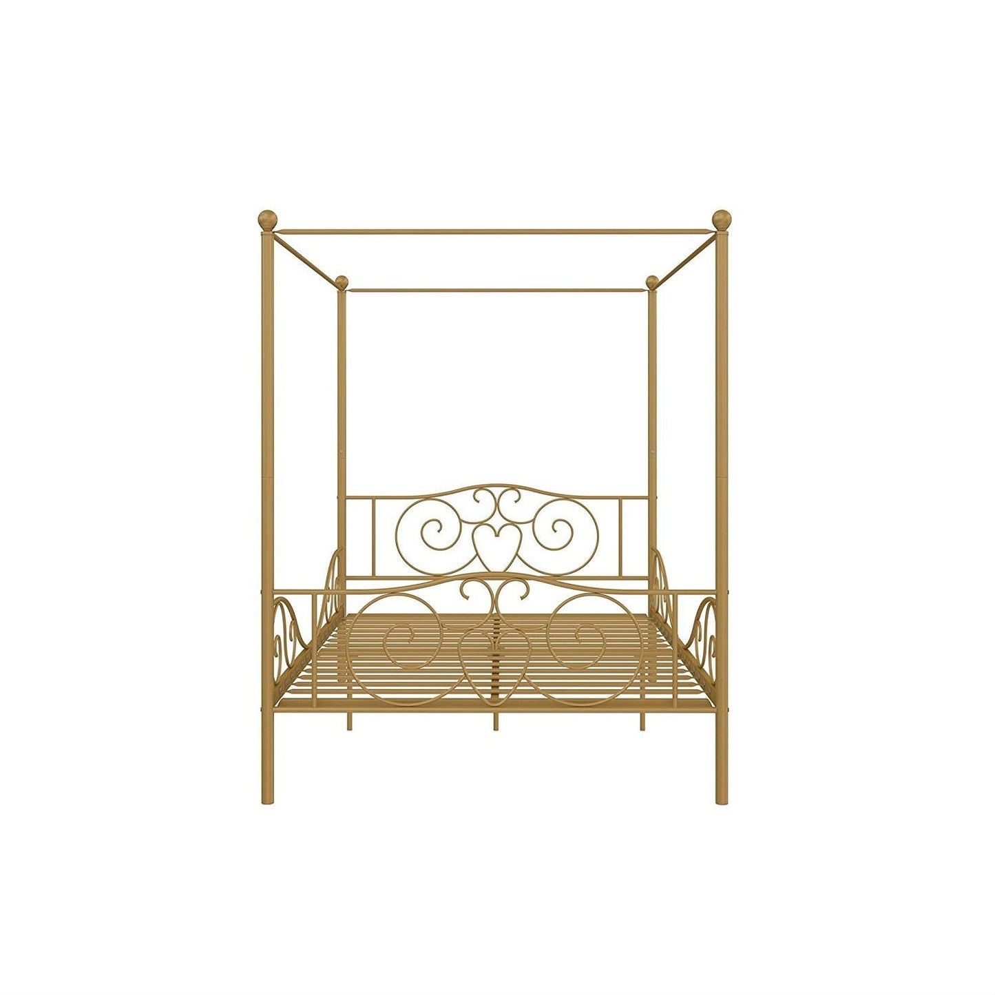 Bedroom > Bed Frames > Canopy Beds - Full Size Heavy Duty Metal Canopy Bed Frame In Gold Finish