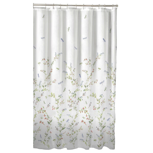 Bathroom > Shower Curtains - Floral Dragonfly Polyester Machine Washable Shower Curtain