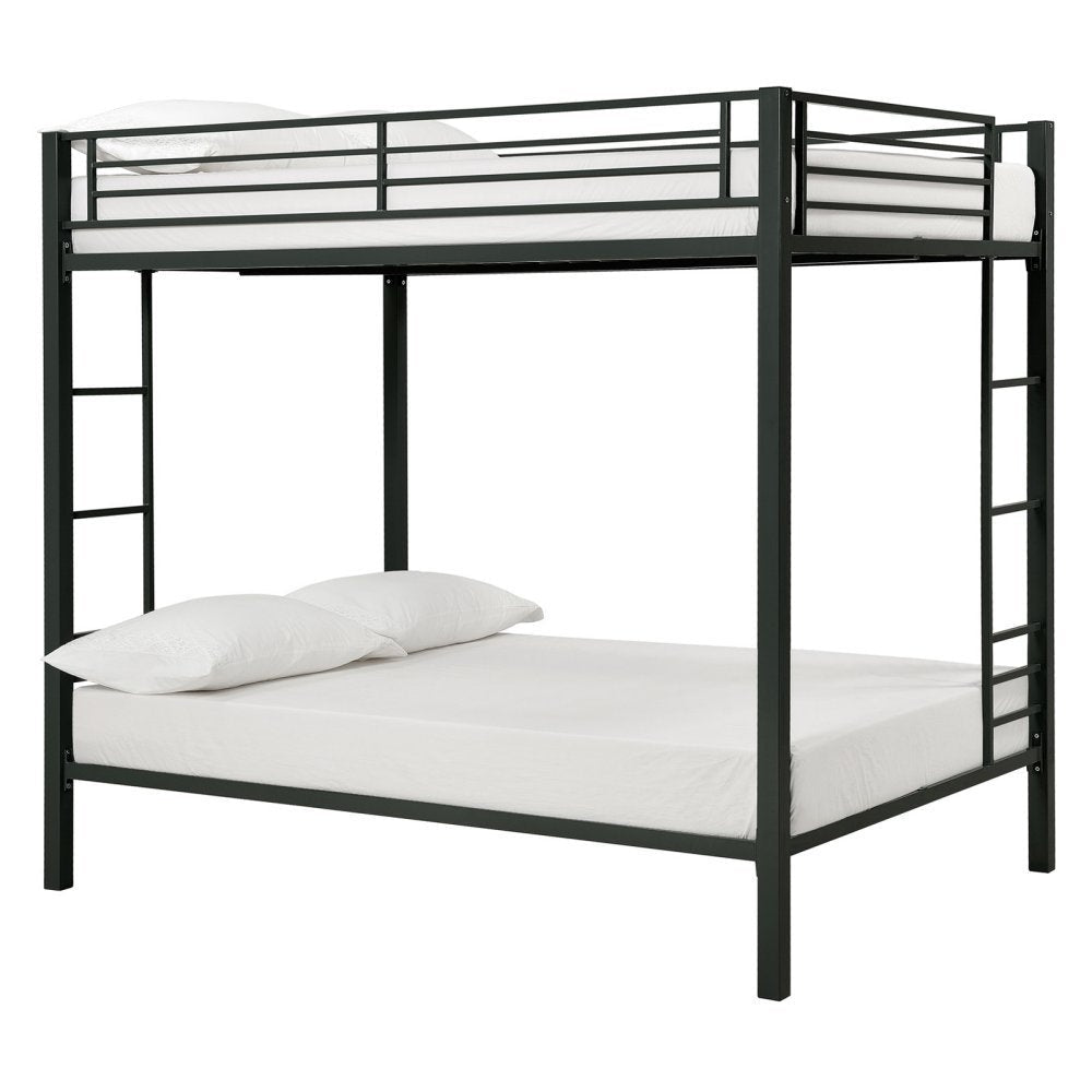 Bedroom > Bed Frames > Bunk Beds - Full Over Full Size Sturdy Black Metal Bunk Bed