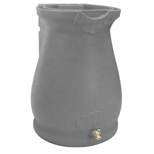 Outdoor > Gardening > Rain Barrels - Grey Granite 65 Gallon Plastic Urn Rain Barrel With Planter Top