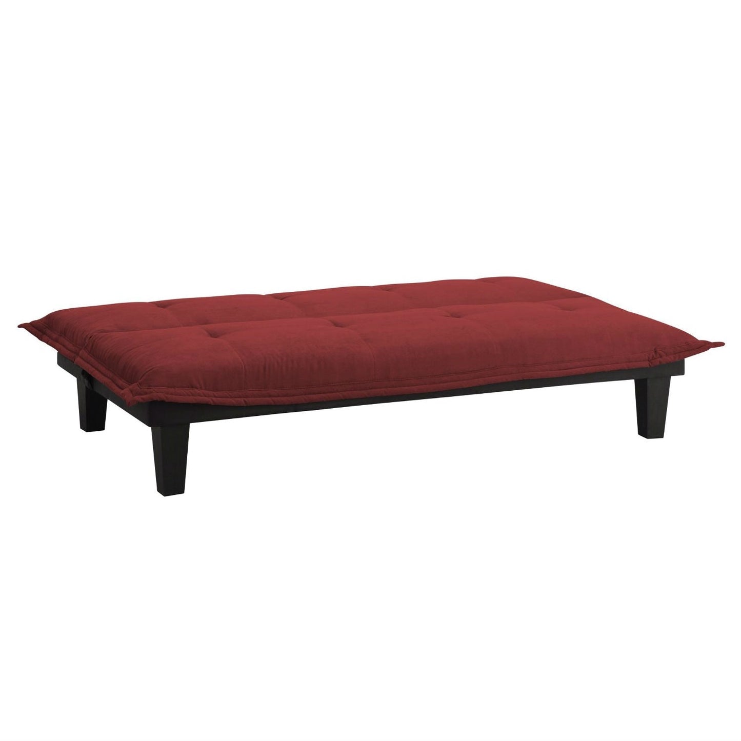 Living Room > Sofas - Contemporary Futon Style Sleeper Sofa Bed In Red Microfiber