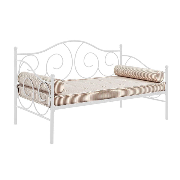 Bedroom > Bed Frames > Daybeds - Twin Size White Metal Day Bed Frame - 600 Lb Weight Limit
