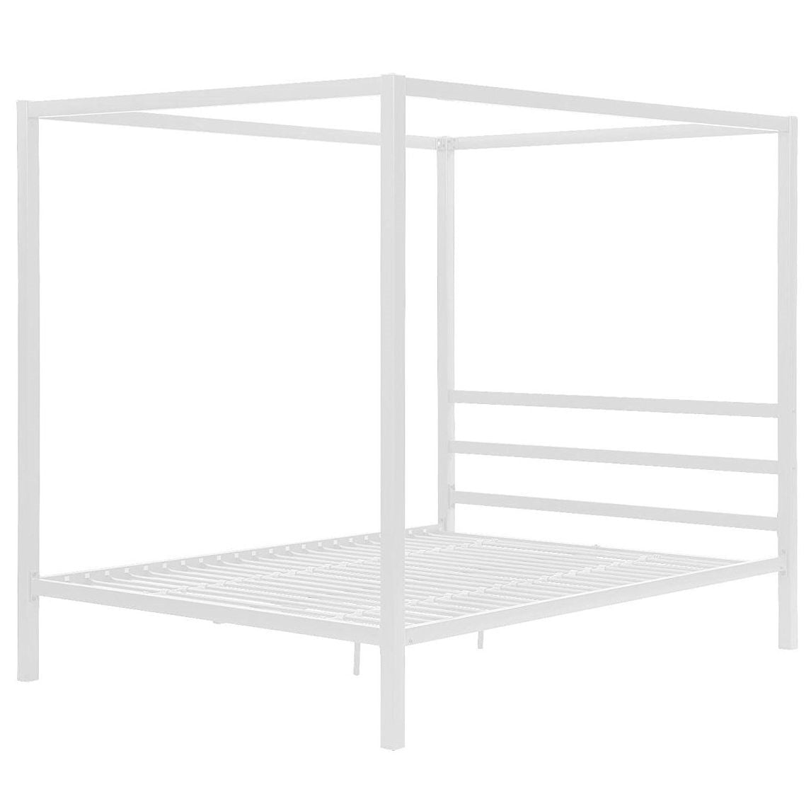 Bedroom > Bed Frames > Canopy Beds - Queen Size Sturdy Metal Canopy Bed Frame In White Finish