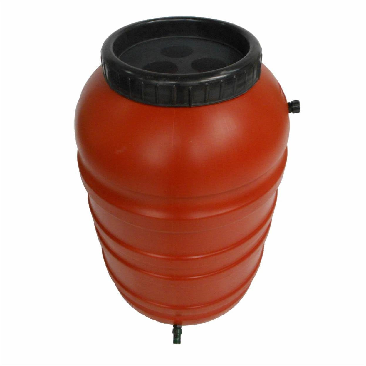 Outdoor > Gardening > Rain Barrels - Terra Cotta Red HDPE Plastic 55-Gallon Rain Barrel With Spigot