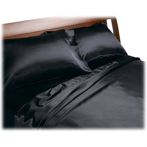 Bedroom > Sheets And Sheet Sets - California King Size Satin Sheet Set In Black