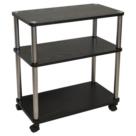 Office > Printer Stands - 3-Shelf Mobile Home Office Caddy Printer Stand Cart In Black