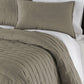 Bedroom > Comforters And Sets - King/Cal King Modern Brick Stitch Microfiber Reversible 3 Piece Comforter Set In Taupe
