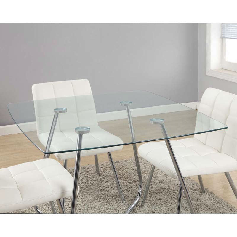 Dining > Dining Tables - Modern Square Dining Table 40 X 40-inch With Tempered Glass Top