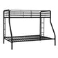 Bedroom > Bed Frames > Bunk Beds - Twin Over Full Size Bunk Bed In Sturdy Black Metal