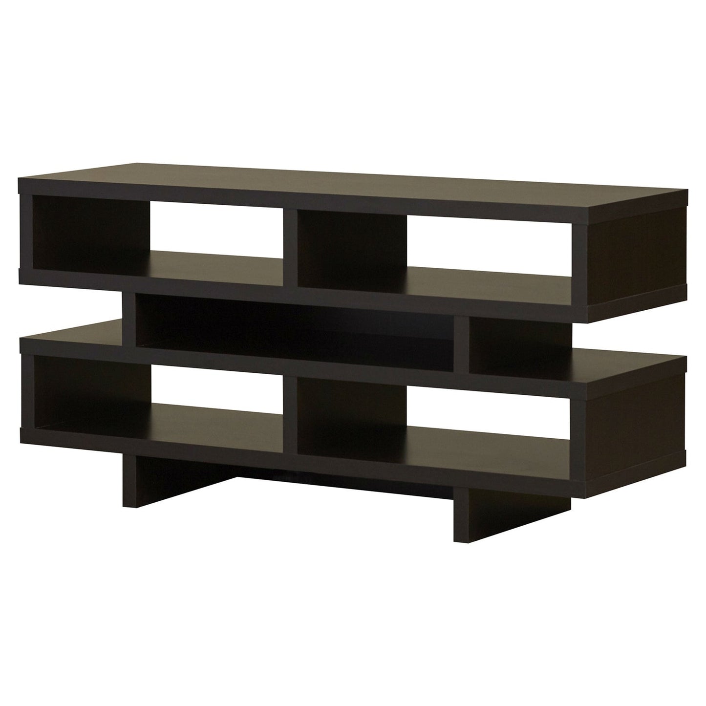 Living Room > TV Stands And Entertainment Centers - Modern TV Stand Entertainment Center In Dark Brown Cappuccino Wood Finish