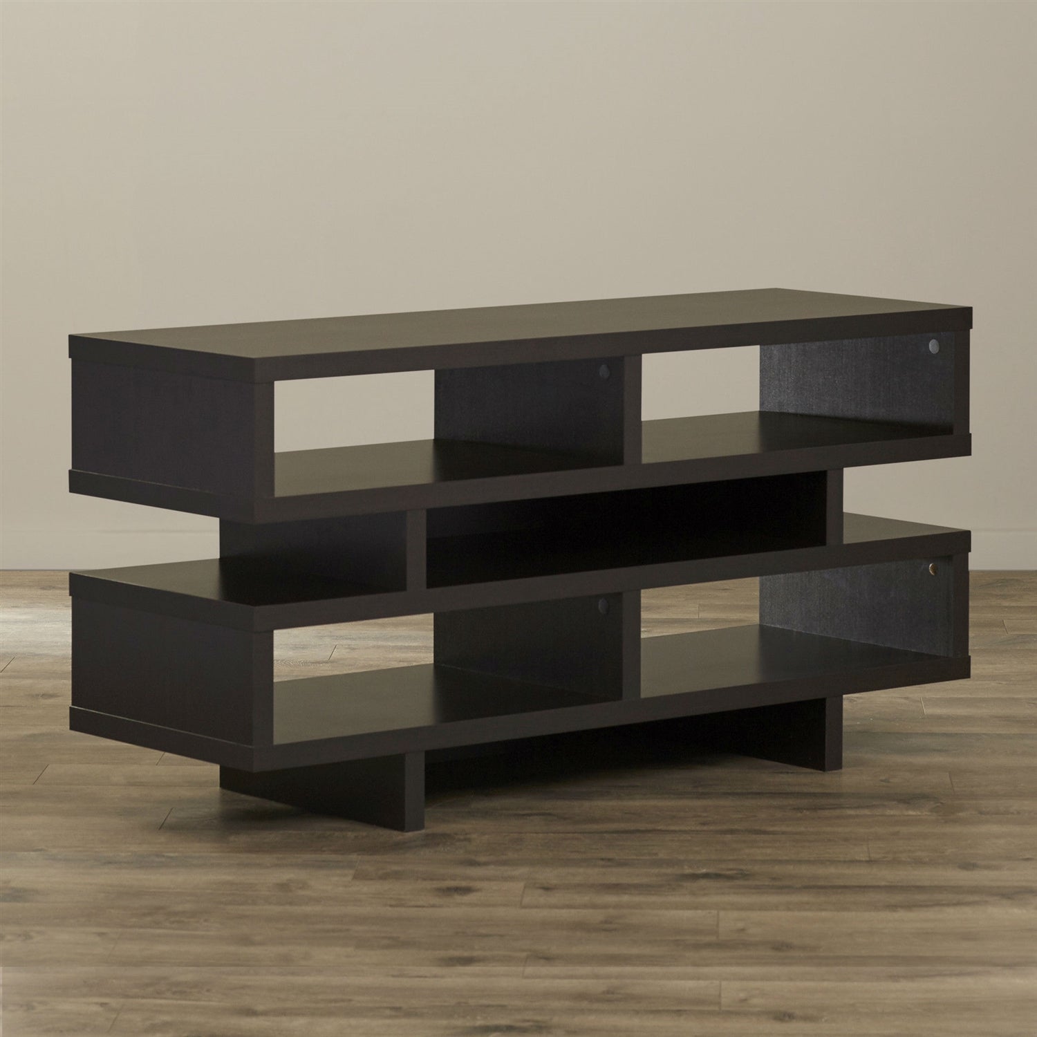 Living Room > TV Stands And Entertainment Centers - Modern TV Stand Entertainment Center In Dark Brown Cappuccino Wood Finish