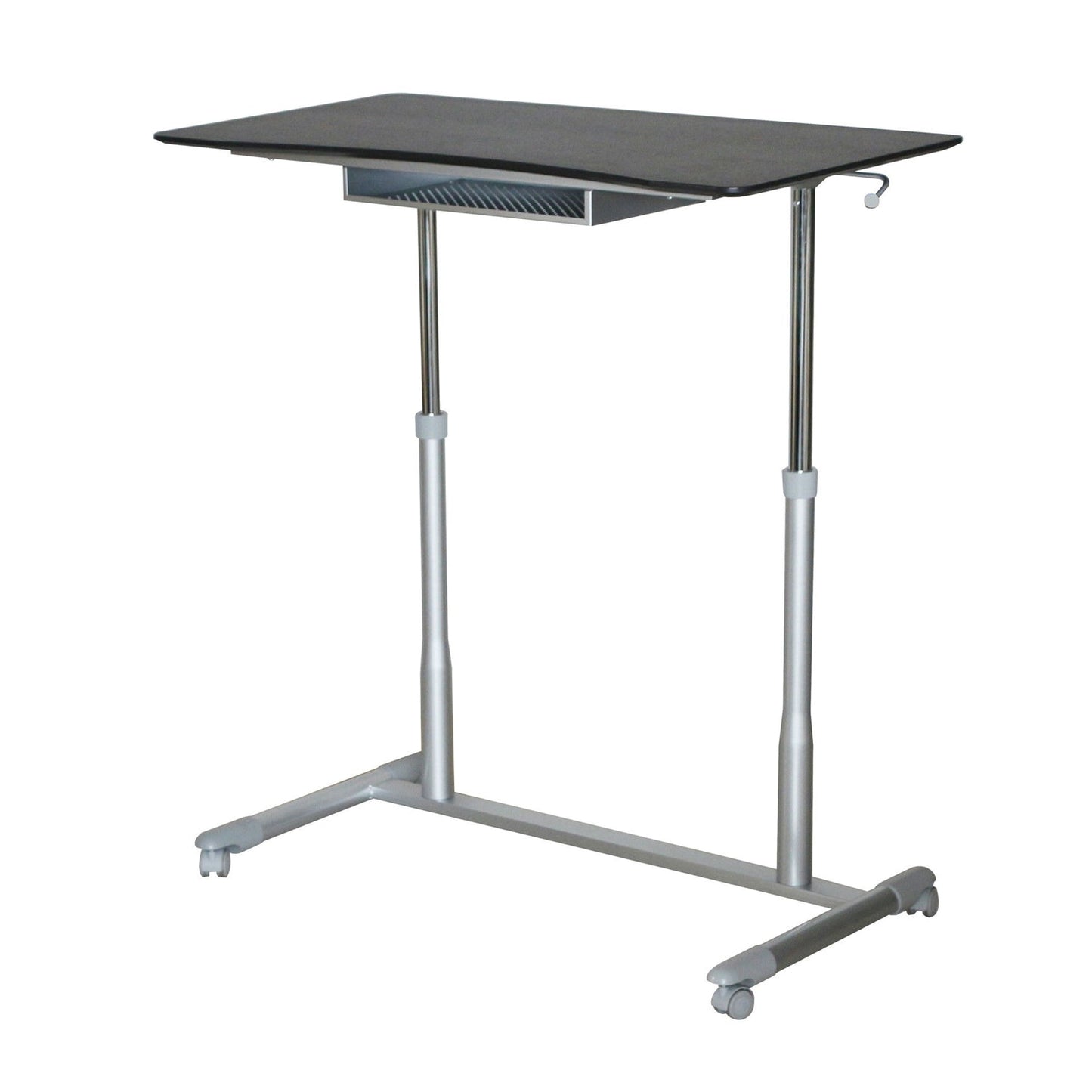 Office > Computer Desks - Espresso Adjustable Height Sitting Or Standing Desk Stand Up Computer Table