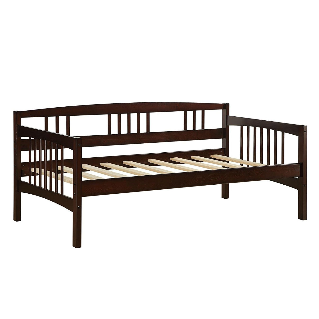 Bedroom > Bed Frames > Daybeds - Twin Size Day Bed In Espresso Wood Finish - Trundle Not Included