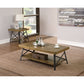 Living Room > Coffee Tables - Modern Industrial Style Solid Wood Coffee Table With Steel Legs