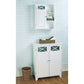 Bathroom > Bathroom Cabinets - White 2-Door Bathroom Floor Cabinet With Adjustable Storage Shelf