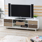 Living Room > TV Stands And Entertainment Centers - Modern 70-inch White TV Stand Entertainment Center With Natural Wood Accents