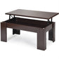 Living Room > Coffee Tables - Farmhouse Lift-Top Coffee Table Laptop Desk In Espresso Brown Wood Finish