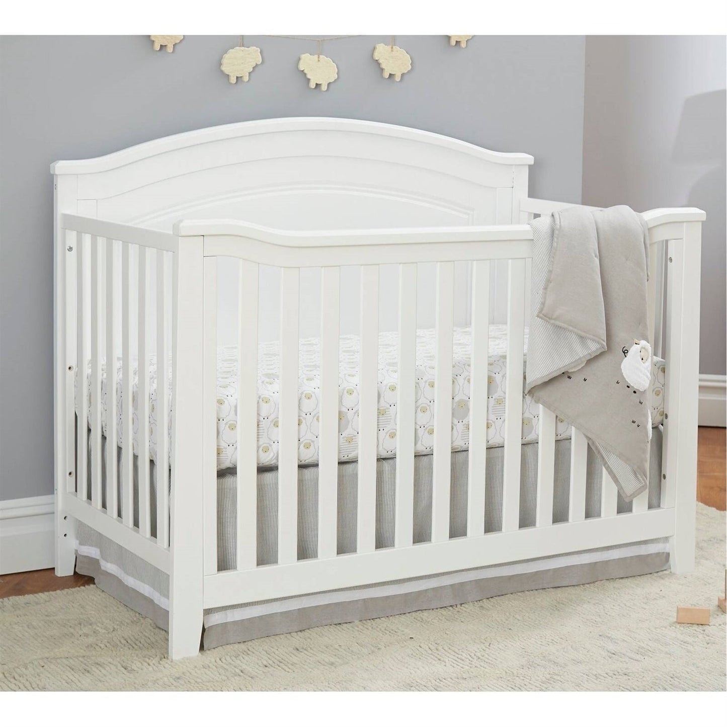 Bedroom > Baby & Kids - 3 Piece Crib Changing Station 6 Drawer Dresser Nursery Furniture Set White