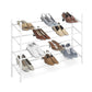 2-Tier Stackable Shoe Rack Organizer Storage Shelves in White-Novel Home