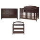 Bedroom > Baby & Kids - 3 Piece Crib Changing Station 6 Drawer Dresser Nursery Furniture Set Espresso