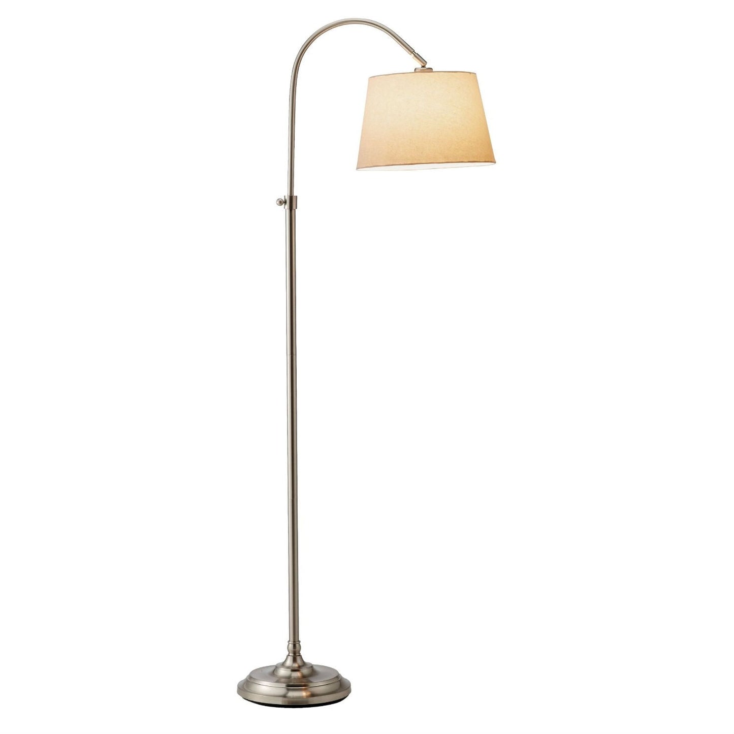 Lighting > Floor Lamps - Elegant Arch Floor Lamp With White Linen Tapered Drum Shade