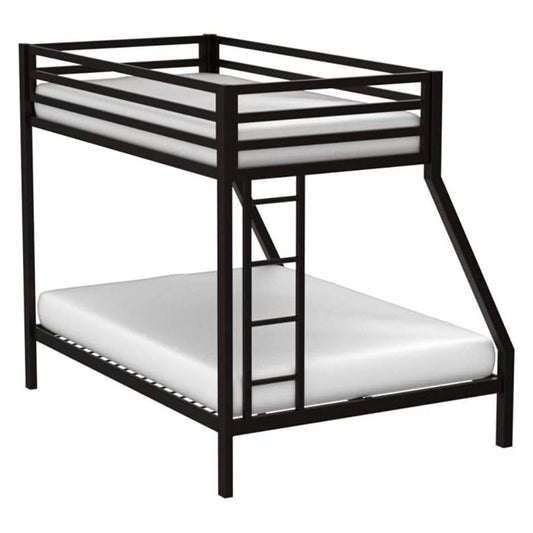 Bedroom > Bed Frames > Bunk Beds - Twin Over Full Modern Metal Bunk Bed In Matte Black Finish