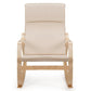 Living Room > Recliners And Chaise Lounge - Farmhouse Beige/Natural Linen Upholstered Rocking Chair