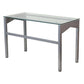 Office > Computer Desks - Rectangular Writing Table Office Desk With Clear Tempered Glass Surface