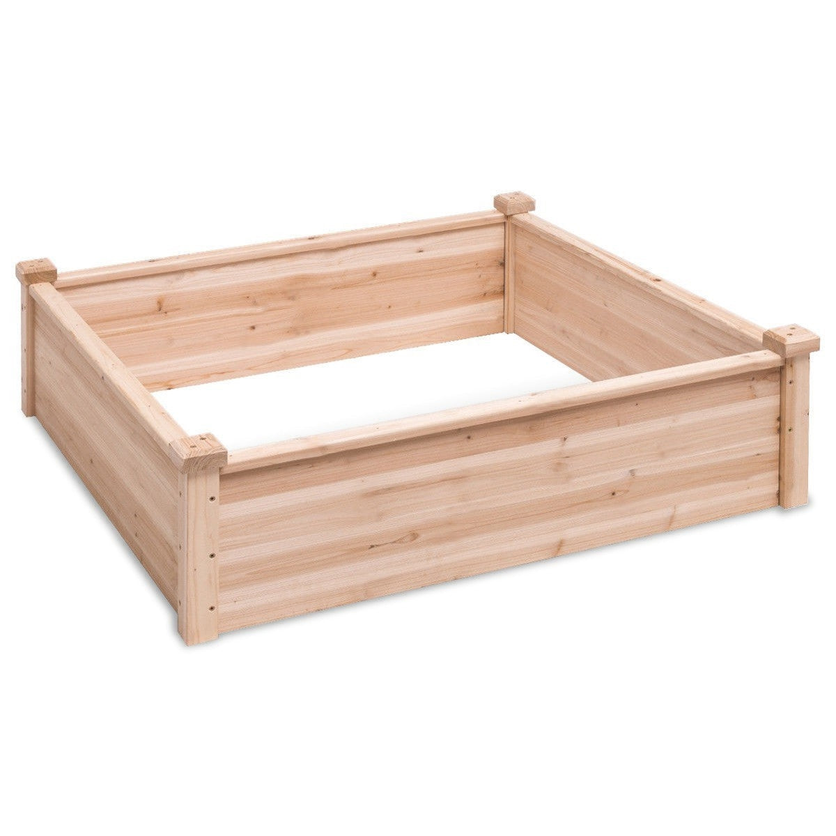 Outdoor > Gardening > Planters - Solid Fir Wood 3.3 Ft X 3.3 Ft Raised Garden Bed Planter Box